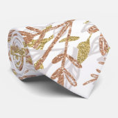 Cravate rose d'aquarelle blanc bleu or (Roulé)