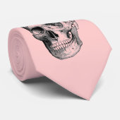Cravate rose de crâne (Roulé)