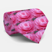 Cravate rose de fleur de camélia (Roulé)