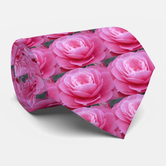 Cravate rose de fleur de camélia (Roulé)