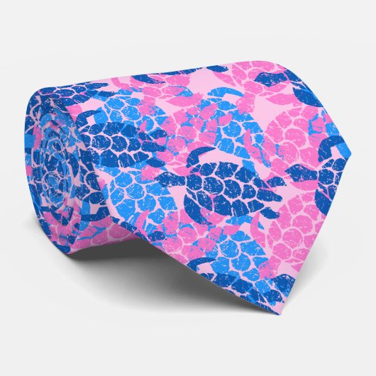 Cravate Rose de Hawaïen de tortue de mer de Honu Aloha - (Roulé)