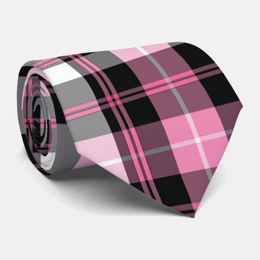 Cravate rose de plaid (Roulé)