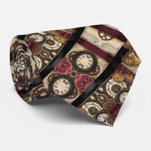 Cravate Rose de prune à vapeur victorienne (Roulé)