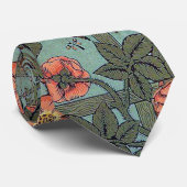 Cravate Rose d'Escalades & Petit Oiseau, William Morris (Roulé)