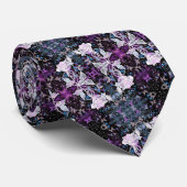 Cravate Rose d'hiver et papillons - Romantique (Roulé)