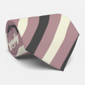 Cravate Rose Duisier, Beige & Gris Charbon (Roulé)