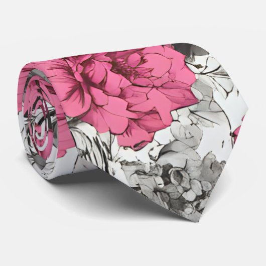 Cravate Rose dynamique (Roulé)