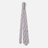Cravate rose en fleur avec gris Abstrait (Dos)