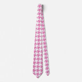 Cravate rose et blanche en bois (Devant)