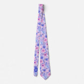 Cravate Rose et bleu pastel Aquarelle (Dos)