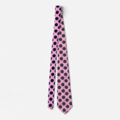 Cravate rose et bleue de point de polka (Dos)