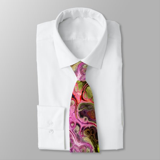 Cravate rose et chartreuse (Attaché)