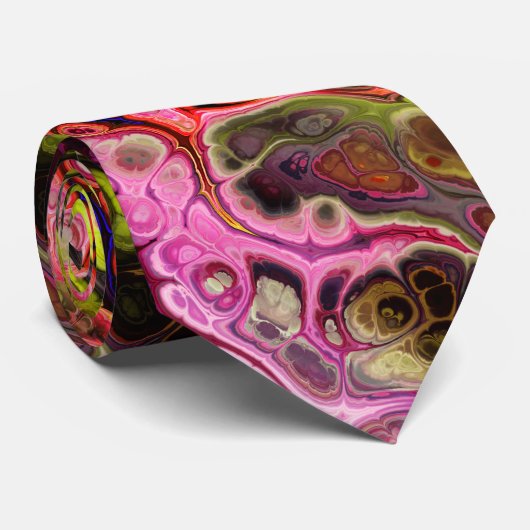 Cravate rose et chartreuse (Roulé)