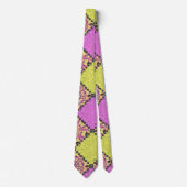 Cravate Rose et citron vert, patchwork (Devant)