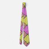 Cravate Rose et citron vert, patchwork (Dos)