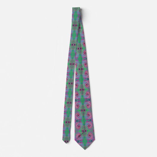 Cravate Rose et Lime Vert Super Retro Abstrait (Dos)