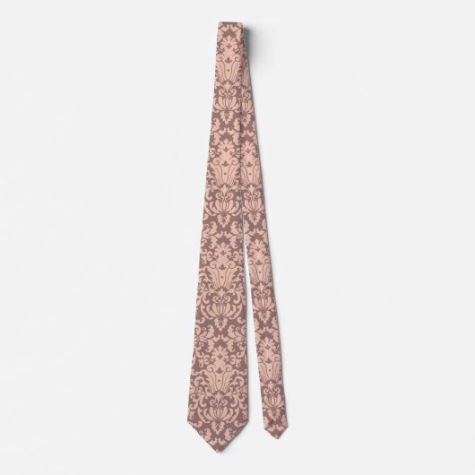 Cravate Rose et Mauve Damask (Devant)