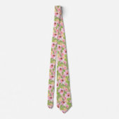 Cravate Rose et pivoines Lime Green (Dos)