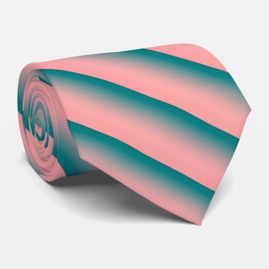 Cravate Rose et Turquoise (Roulé)