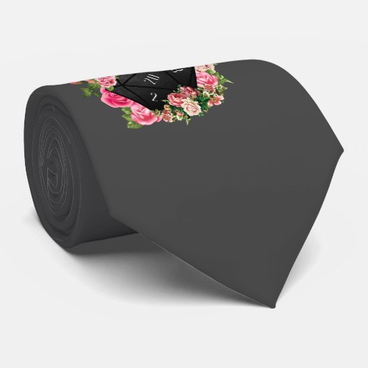 Cravate Rose floral D20 Tabletop RPG Jeu Dice (Roulé)