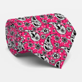 Cravate Rose Floral Paisley Design Motif (Roulé)