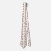 Cravate Rose Florale Pastel Rose Douce (Devant)