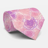 Cravate Rose Florale Rose Vintage (Roulé)