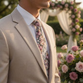 Cravate Rose Florale Vintage Mauve Élégante