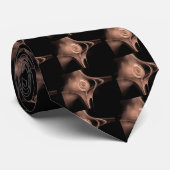 CRAVATE ROSE FRACTAL BROWN ANTIQUE EN NOIR (Roulé)