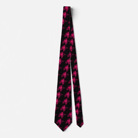 Cravate Rose FRACTAL FUCHSIA ROSE EN Motif NOIR (Devant)
