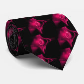 Cravate Rose FRACTAL FUCHSIA ROSE EN Motif NOIR (Roulé)