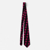 Cravate Rose FRACTAL FUCHSIA ROSE EN Motif NOIR (Dos)