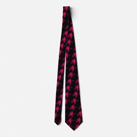 Cravate Rose FRACTAL FUCHSIA ROSE EN Motif NOIR (Dos)