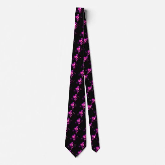 Cravate Rose FRACTAL ROSE EN NOIR (Devant)