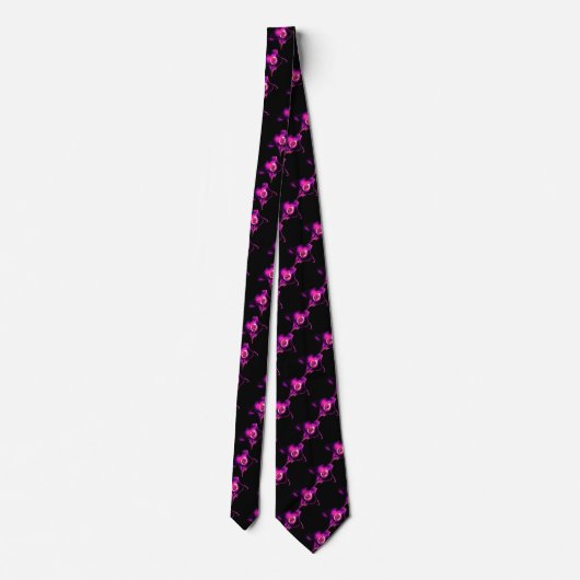 Cravate Rose FRACTAL ROSE EN NOIR (Dos)