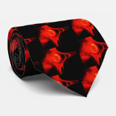 CRAVATE ROSE FRACTAL ROUGE EN NOIR (Roulé)