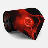 Cravate ROSE FRACTAL ROUGE EN NOIR Abstrait (Roulé)