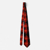 Cravate ROSE FRACTAL ROUGE EN NOIR Abstrait (Dos)