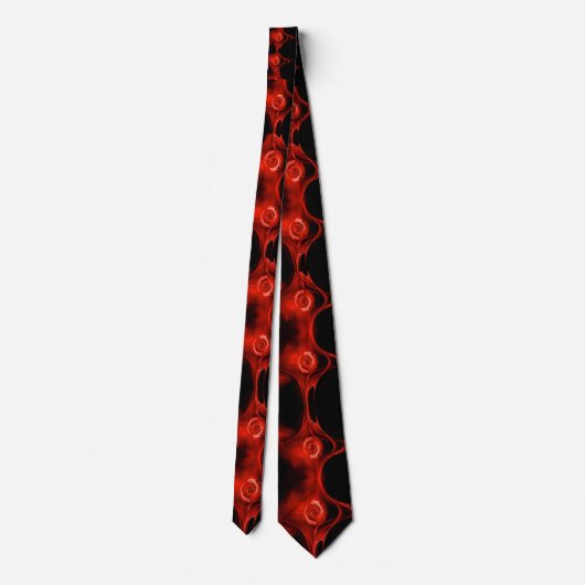 Cravate ROSE FRACTAL ROUGE EN NOIR Abstrait (Dos)