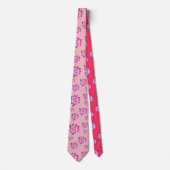 Cravate Rose Fuchsia Motif (Devant)