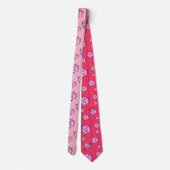Cravate Rose Fuchsia Motif (Dos)