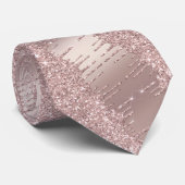 Cravate Rose Gold Blush Parties scintillant Sparkle Party  (Roulé)