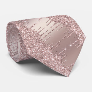 Cravate Rose Gold Blush Parties scintillant Sparkle Party