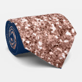 Cravate Rose Gold Fading Cascade Ombre Parties scintillant (Roulé)