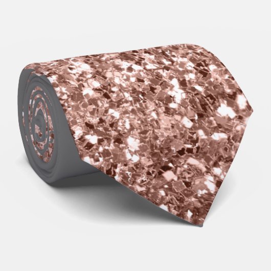 Cravate Rose Gold Fading Cascade Ombre Parties scintillant (Roulé)