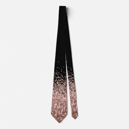 Cravate Rose Gold Fading Cascade Ombre Parties scintillant (Devant)