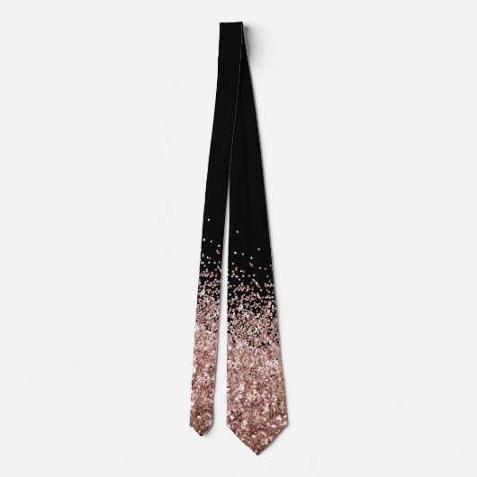 Cravate Rose Gold Fading Cascade Ombre Parties scintillant (Dos)