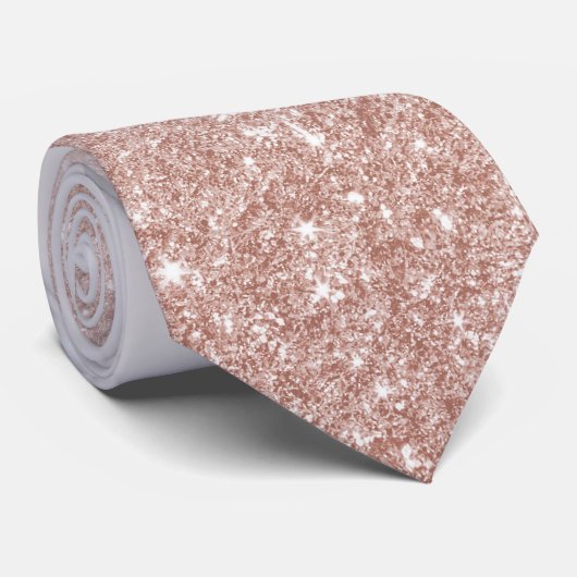 Cravate Rose Gold Marble Fond Cascade Ombre Parties scinti (Roulé)