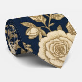 Cravate Rose Gold Navy (Roulé)
