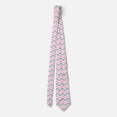 Cravate Rose, Gris Dk What Grand Motif Chevron ZigZag (Dos)